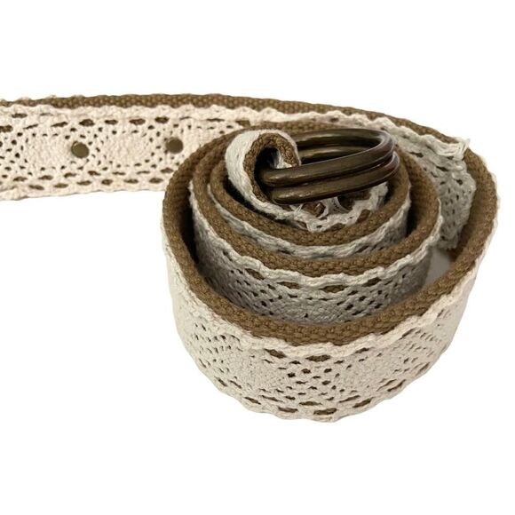 Bohemian Crochet Brown & White Belt in Size 0-1 - Picture 3 of 5